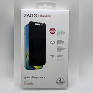Zagg Glass Elite Privacy Tempered Glass Screen Protection for iphone 14 Pro